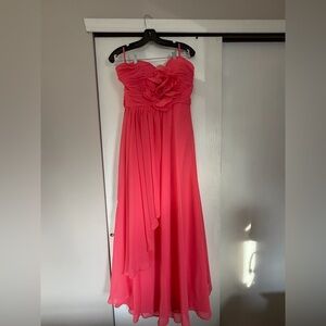 David's Bridal Pink Strapless Prom Dress